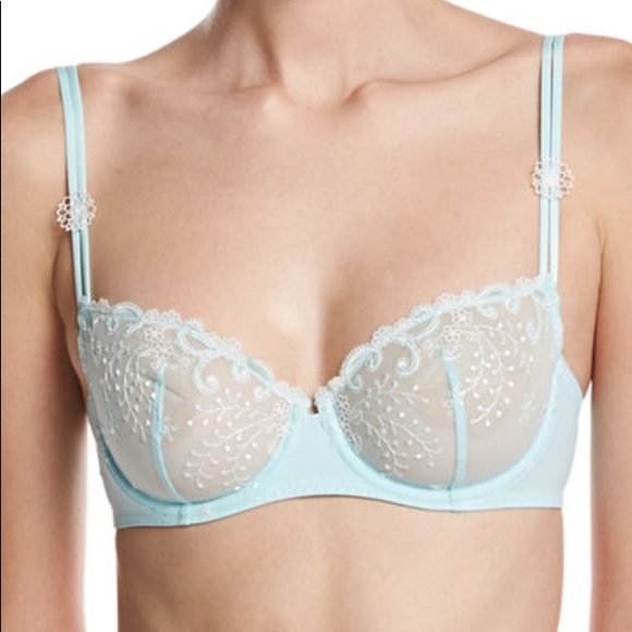 Simone Perele Light Aqua Lace Bra and Panty Set - Picture 5 of 7
